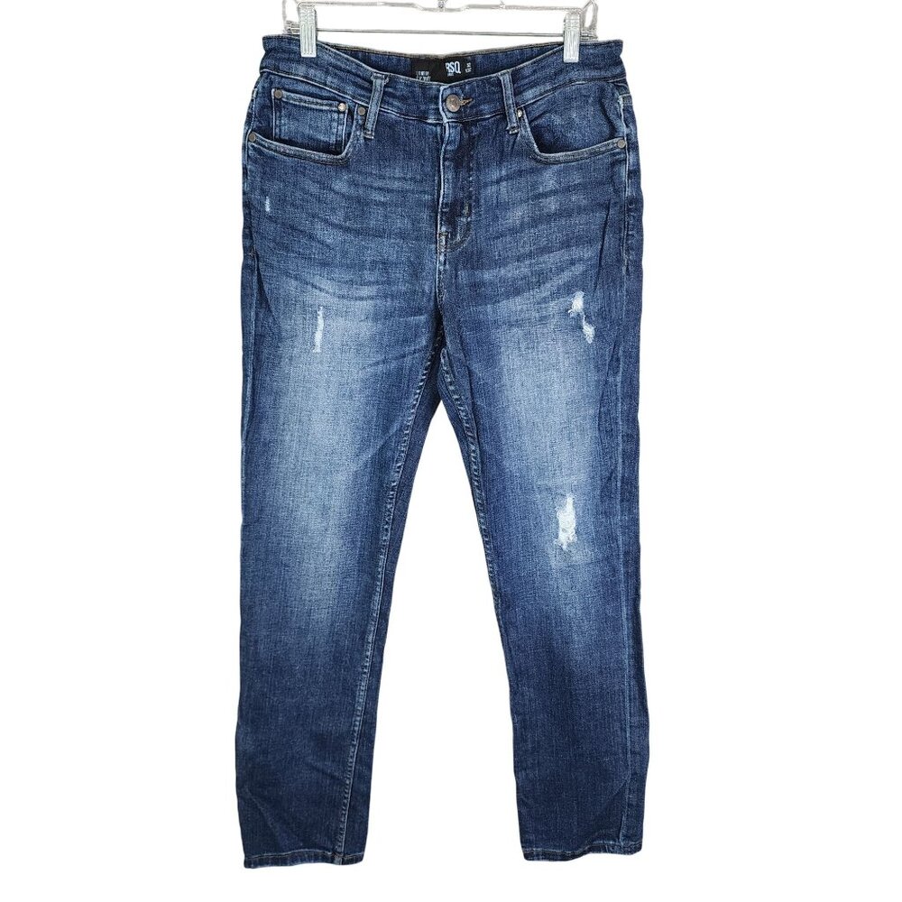 Mens RSQ Denim Blue Jeans London Skinny Distressed Cotton Blend Size 32X32